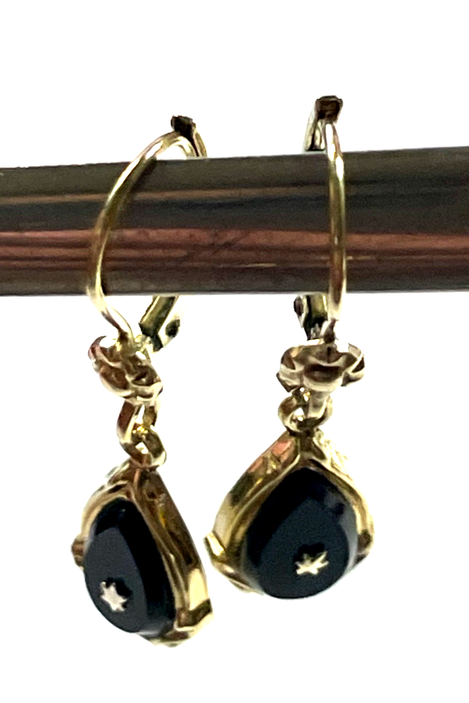 Antik 333 Gold 8 K Ohrringe Ohrhänger  elegant im Biedermeier Stil L 31 mm5