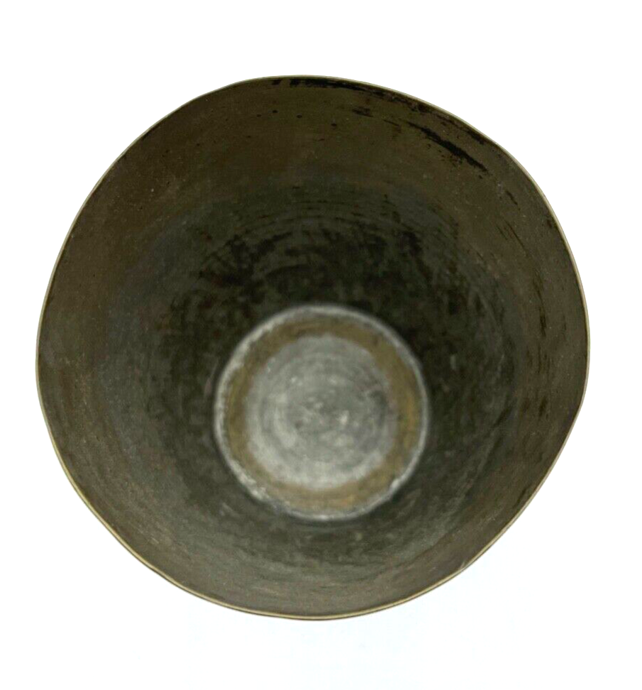 Alter Metall Becher Handarbeit Messing Zinn Isfahan Kunsthandwerk H 11 cm Nr. 14