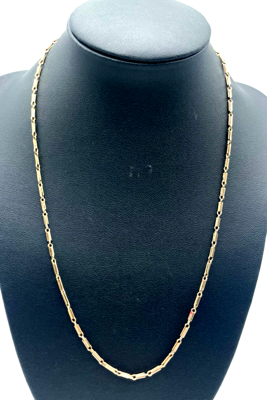585 Gold 14 K Goldkette antik Collier L 48,5 cm  B 2 mm solide Juwelier Qualität1
