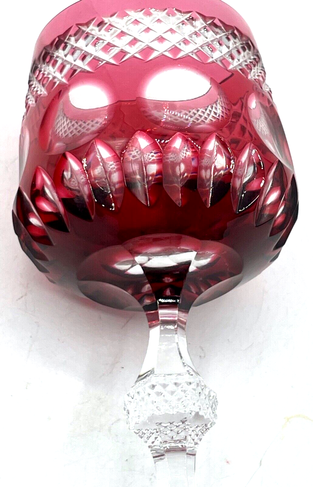 1 Weinfurtner Kristallglas Kristall Glas Weinglas Überfang leuchtend Purpur 19,57