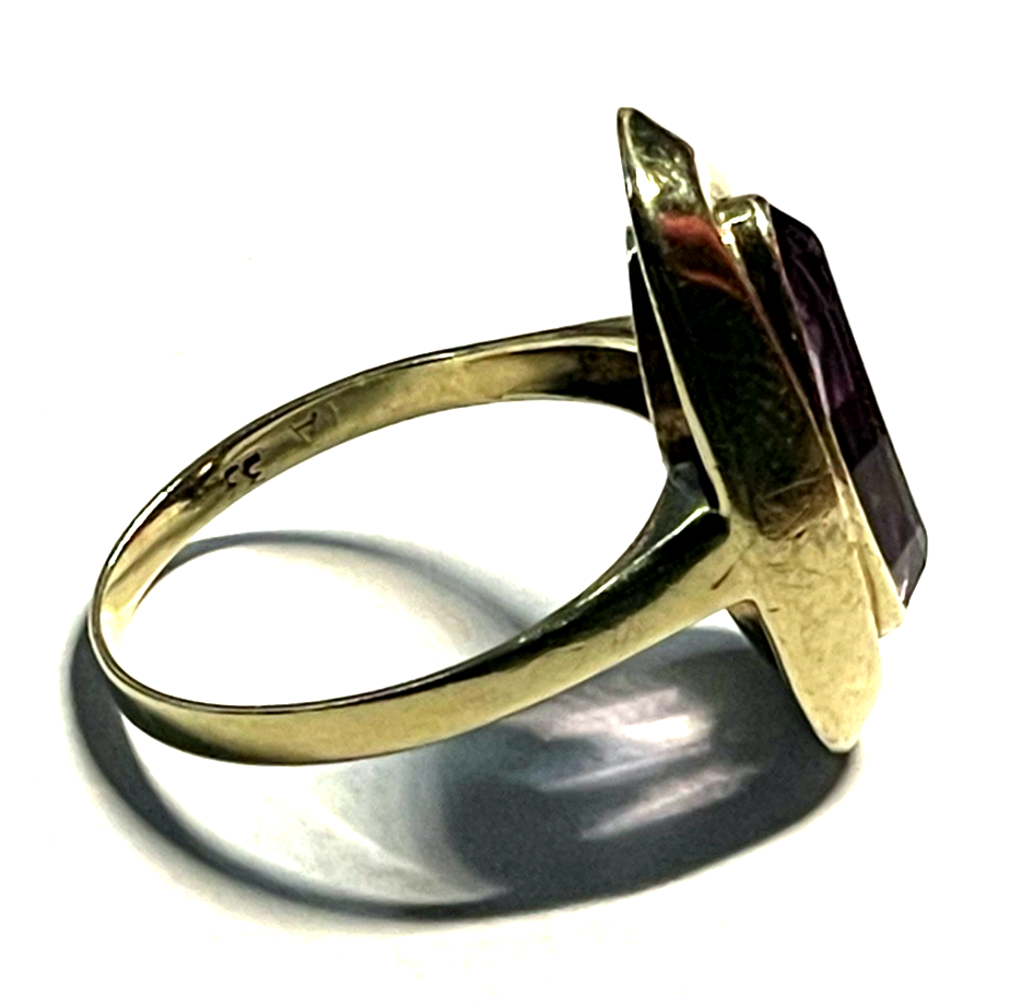 Vintage 333 Gold 8 K heller Amethyst Ring Ø 17,8 mm RG 56 Juwelier Qualität11