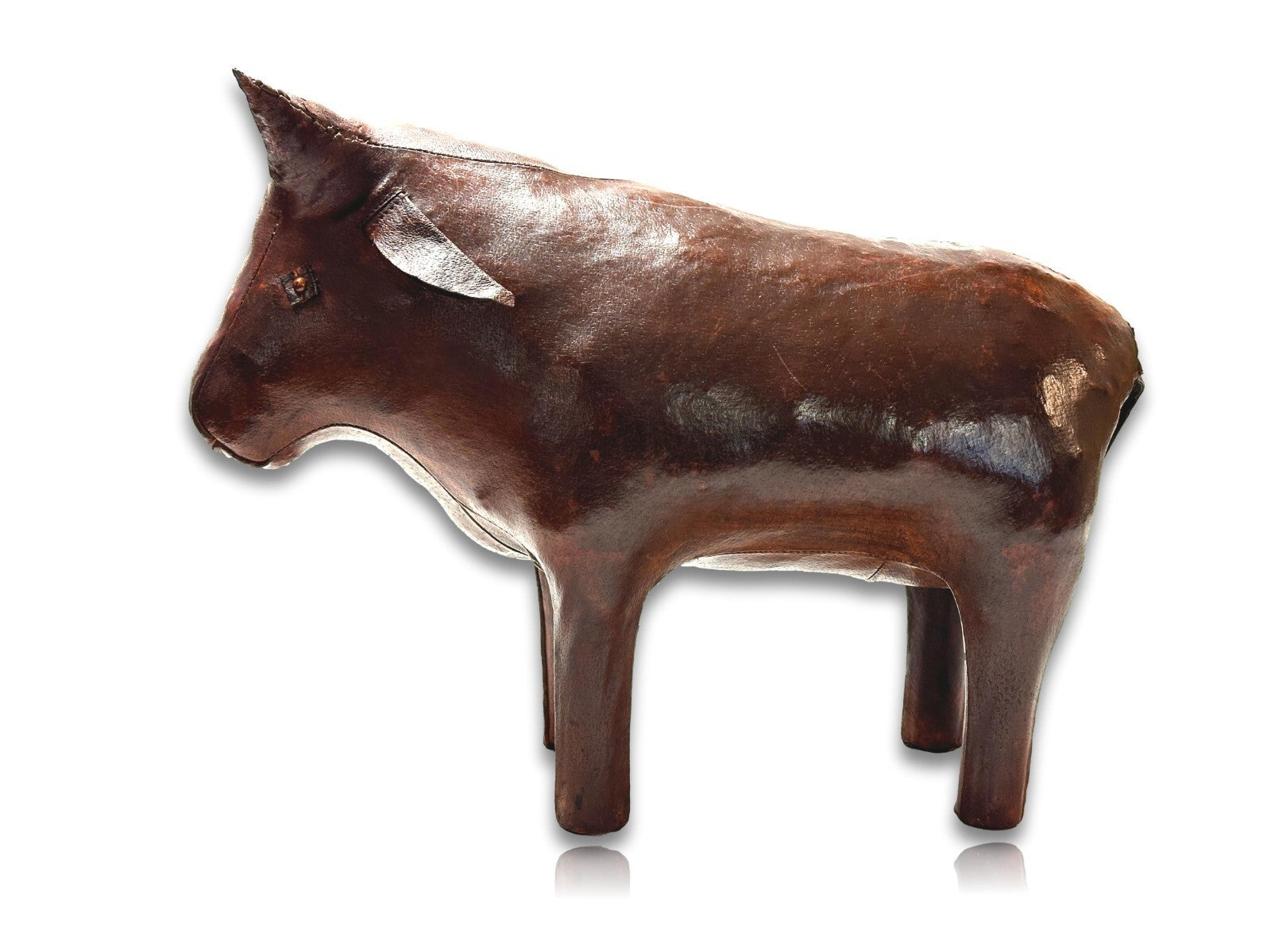 Dimitri Omersa - Fußbank Fußhocker - Stier - Leder - Design Möbel - Restauriert6