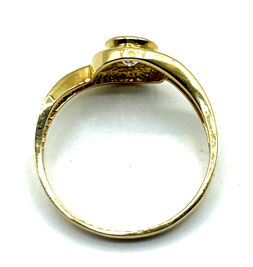 750 Gold 18K Ring Solitär Zirkon klassisch Ø 19 mm RG 60 Juwelier sehr gepflegt7