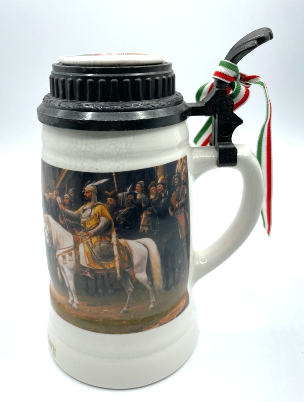 Keramik Bierkrug Krug Hungary Budapest Ungarn Reise Souvenir Maler M. Munkācsy0