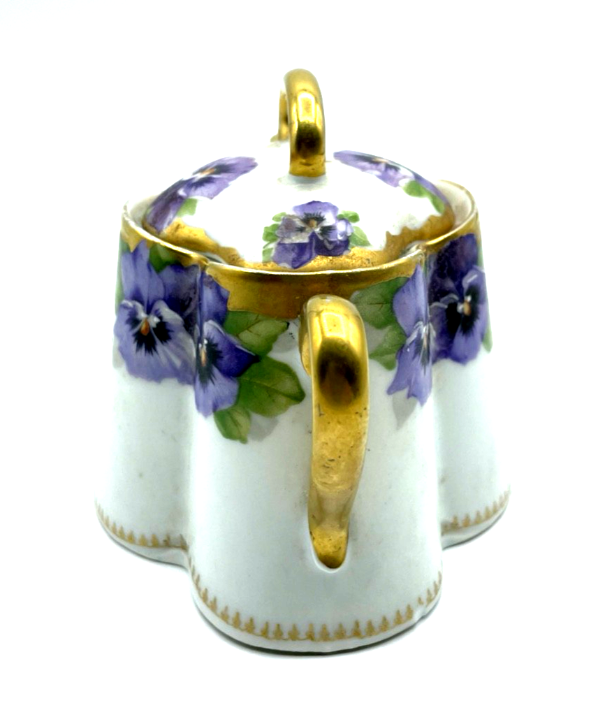 Rarität antik Rosenthal Porzellan Chrysanthéme Zuckerdose Dekor Viktoria Luise5