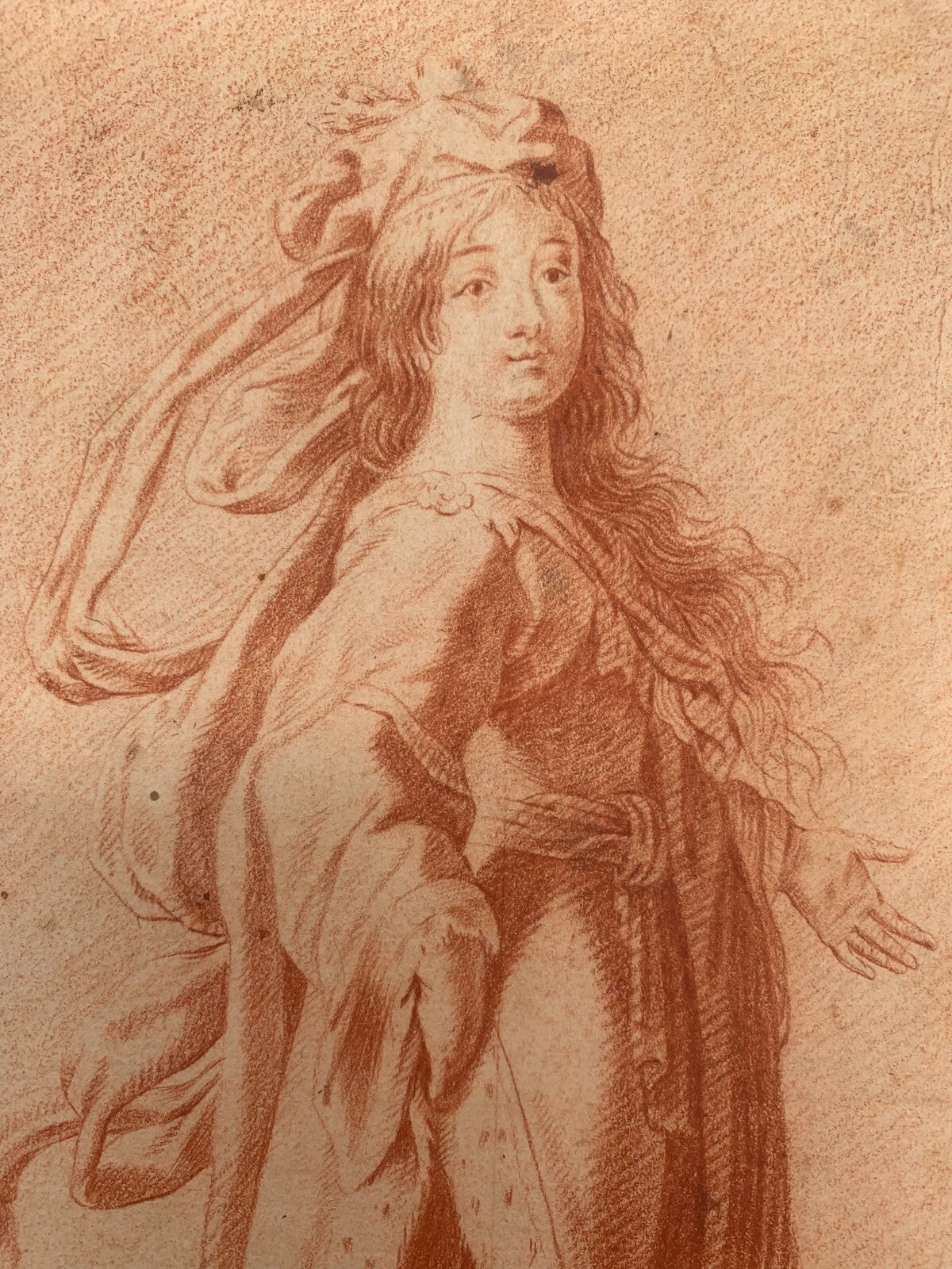 Rötelzeichnung um 1815 - Sibille Delphiqve Gilles Rousselet - Büttenpapier 1