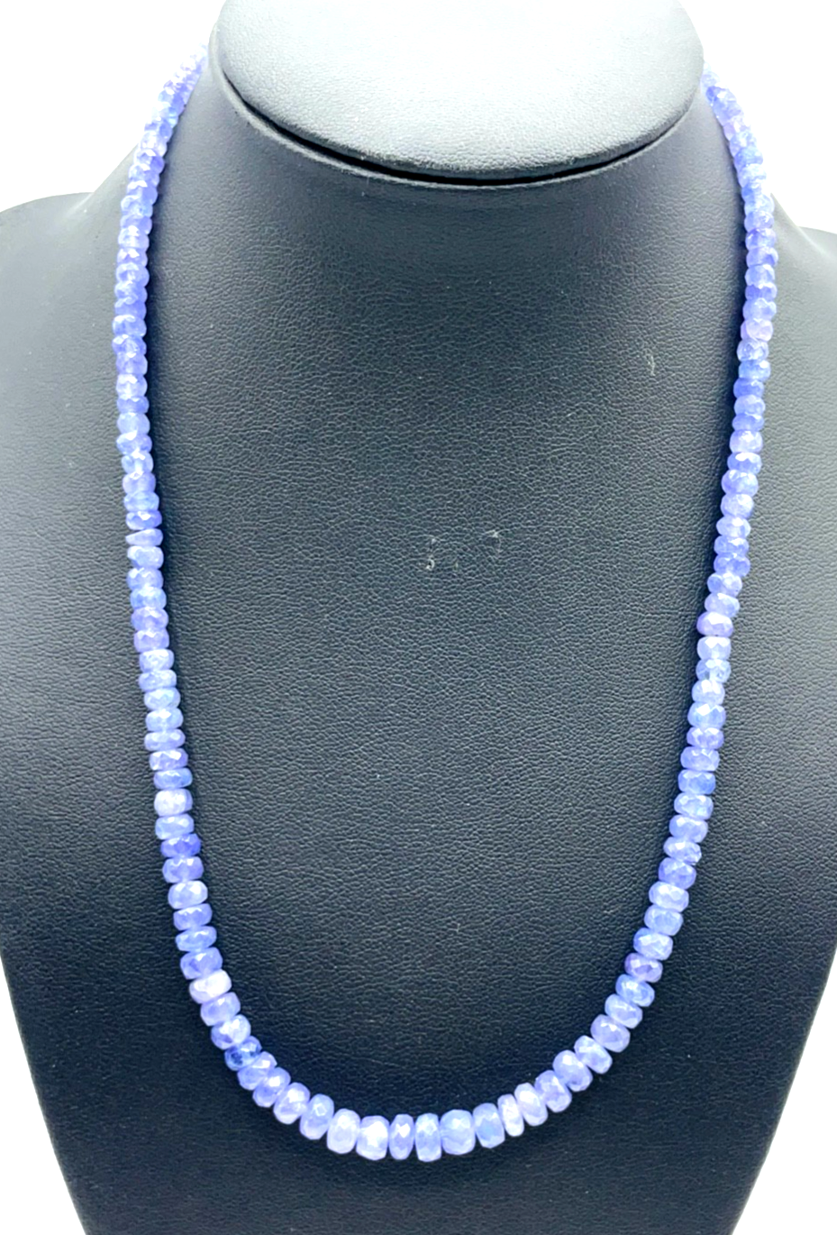 Tansanit Kette Collier 925 Silber vergoldet facettierte Rondelle Verlauf L 46cm1