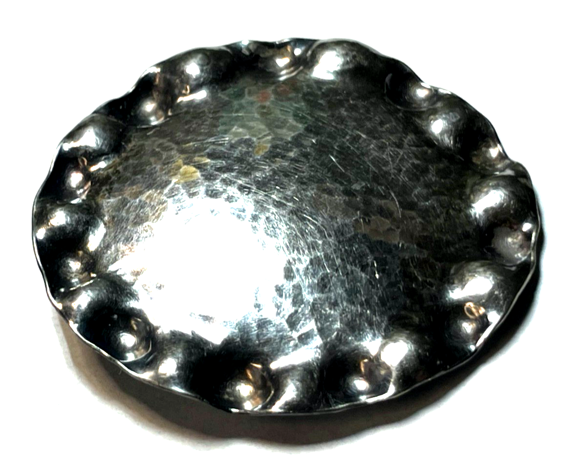 Antik große gehämmerte Brosche Anstecknadel 800 K Silber Ø 51 mm top gepflegt1