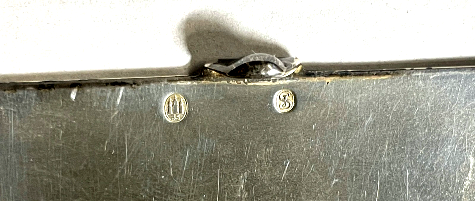 Antik massives Silber Etui Visitenkartenetui um 1935 Dänemark gepflegt 85,11 Gr0
