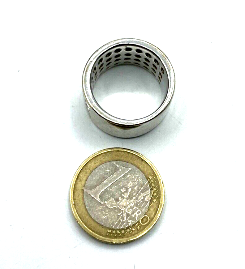 925 Silber Ring Silberring Bandring üppiger Zirkonia Besatz Ø 17,8mm RG56 massiv3