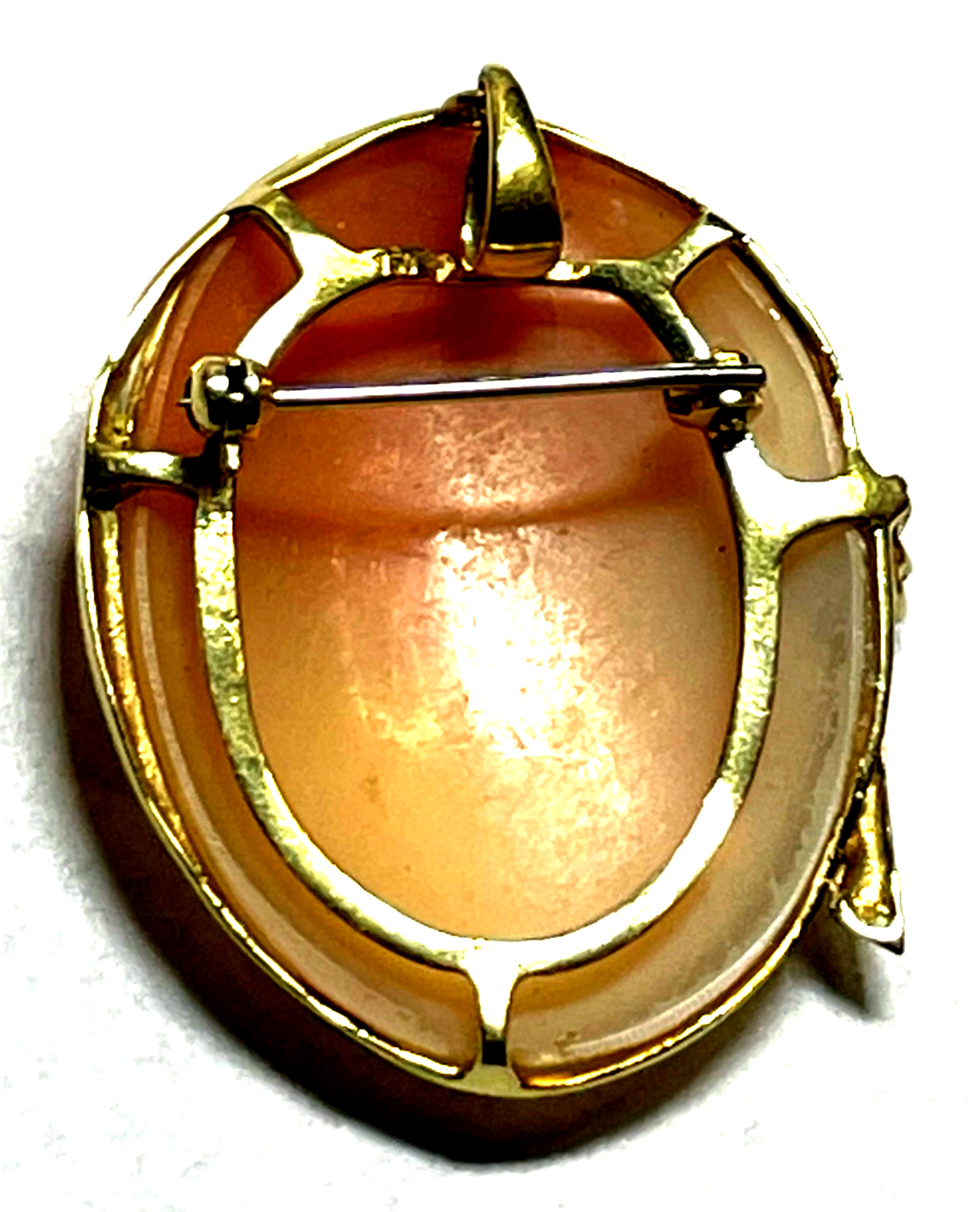 Antik Anhänger oder Brosche feine gr. Gemme Cameo in 750 Gelbgold + 3 Brillanten6