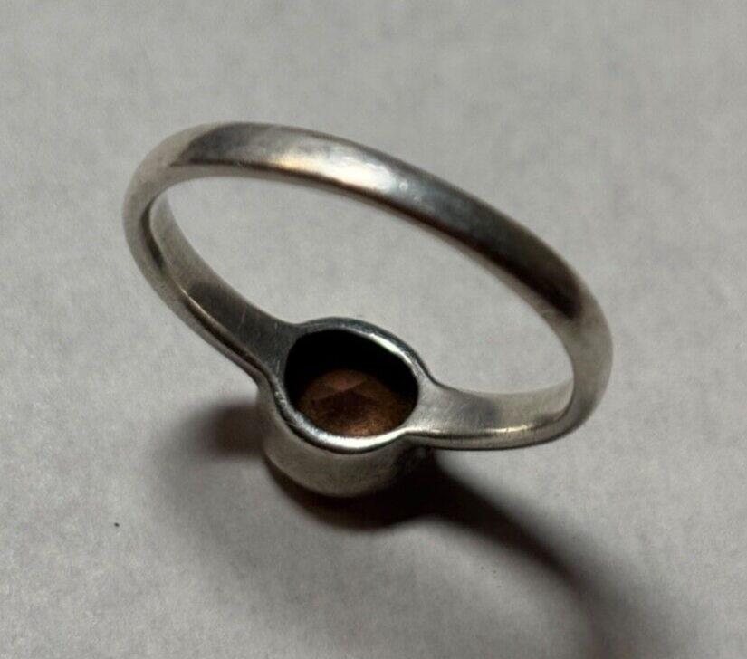 Silberring 925 Silber Ring mit rosa Farbstein Ø 17 mm RG 53 Handarbeit gepflegt5