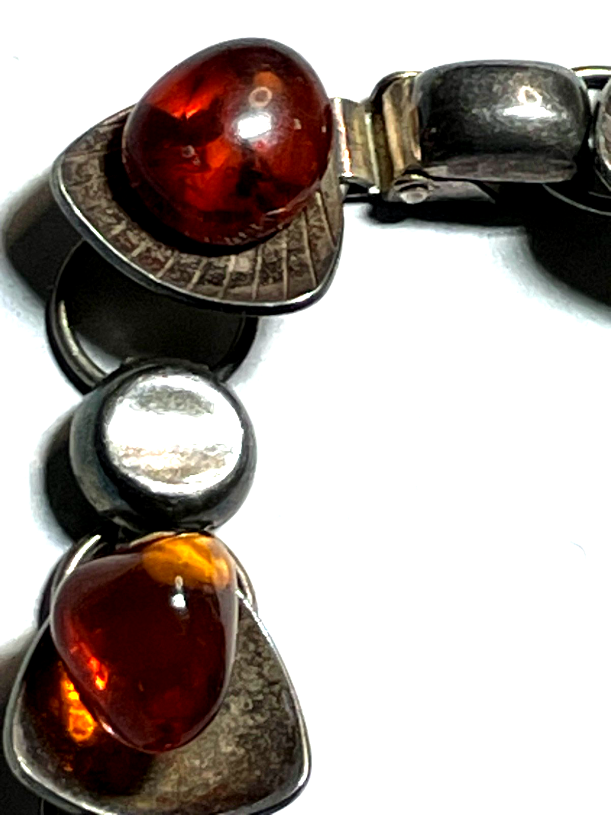 Stattliches altes EF Einer Fehrn Design Armband 830 Silber + Bernstein gepflegt8