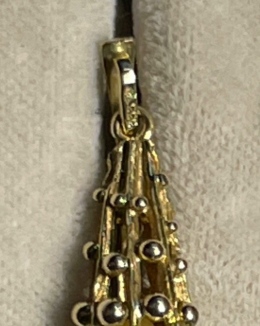 333 Gold 8 K Gelbgold Modernist Anhänger mit Akoya Perle Ø 7 mm L 27 Juwelier8