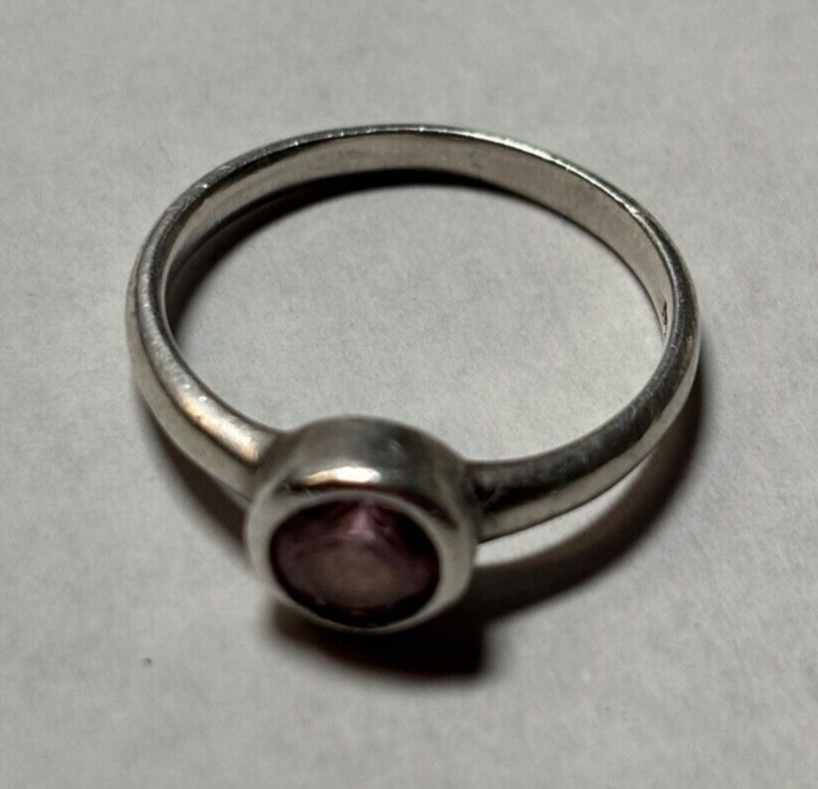 Silberring 925 Silber Ring mit rosa Farbstein Ø 17 mm RG 53 Handarbeit gepflegt4