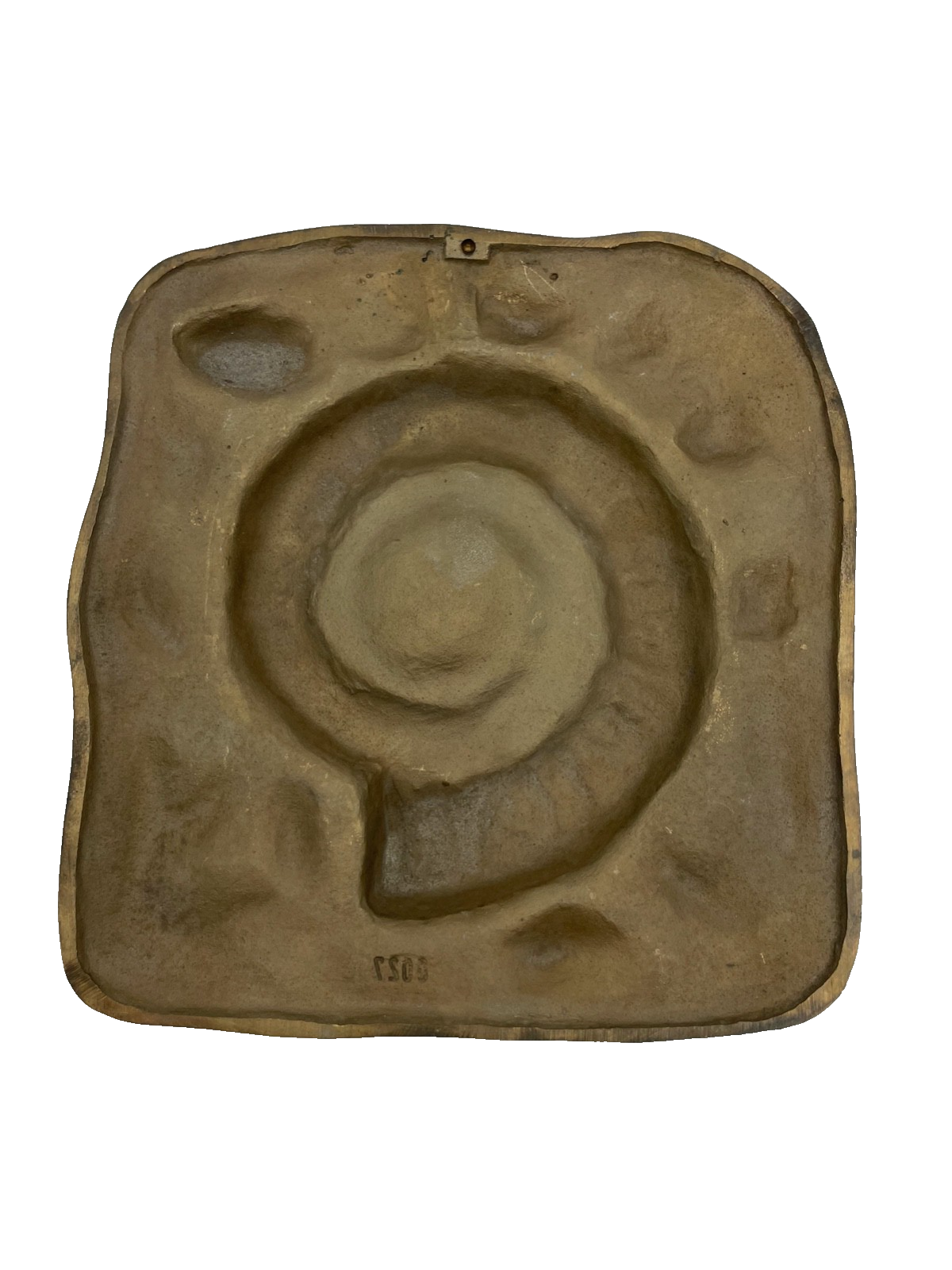 Versteinerung massive Strassacker Bronze Wandtafel Ammoniten Halbrelief gepflegt5