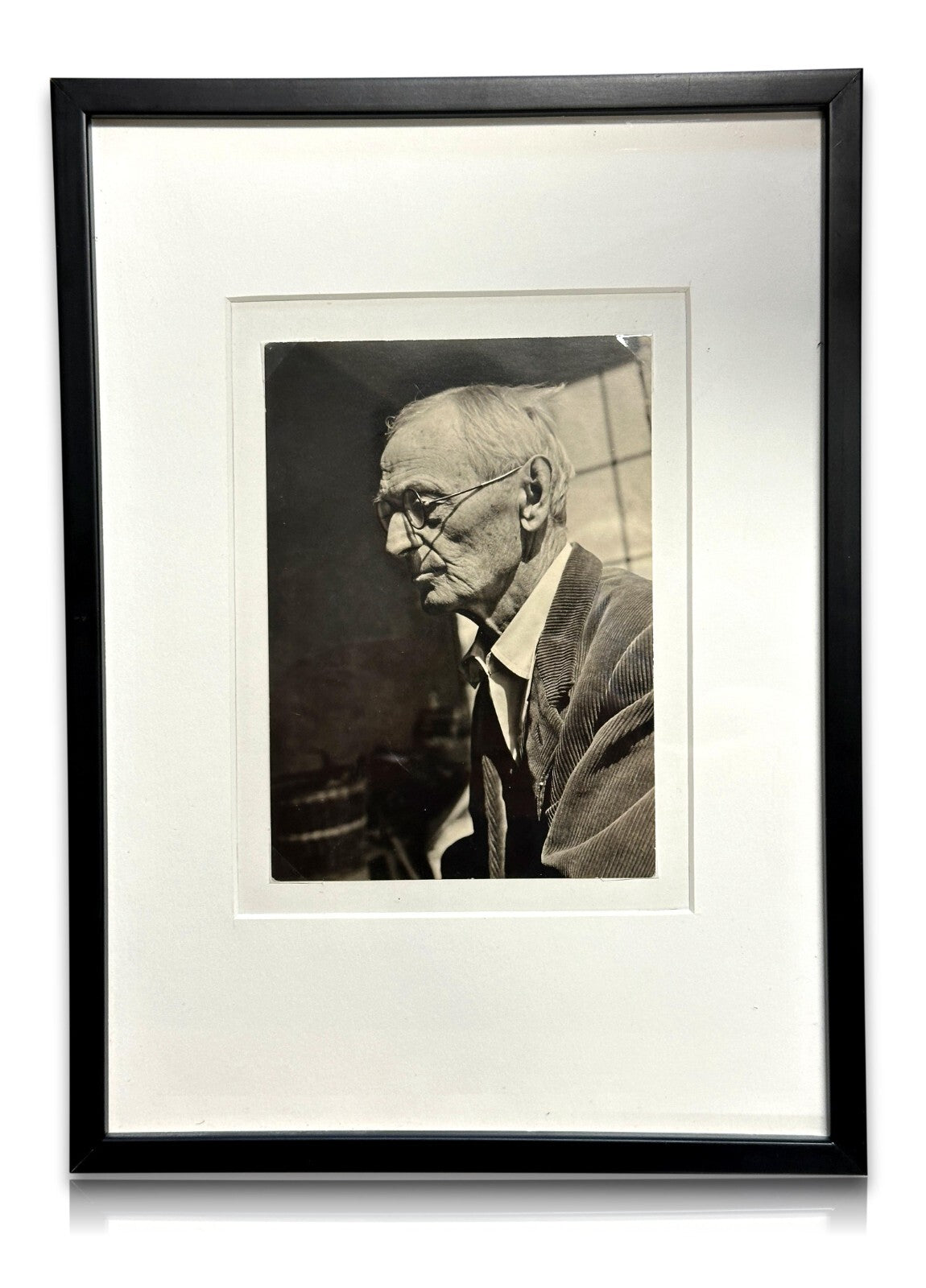 Hermann Hesse Porträt mit handschriftlichen Gruß - gerahmt im Passepartout0