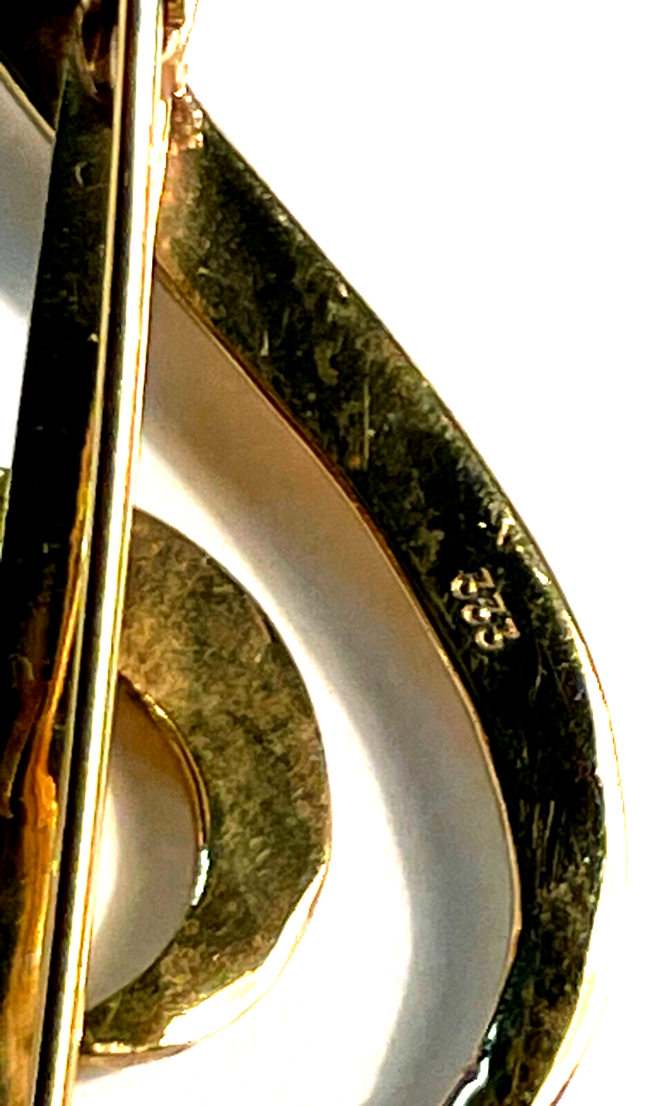 333 Gold 8 K Gold Brosche Anstecknadel Juwelier großer Notenschlüssel L 60 mm7