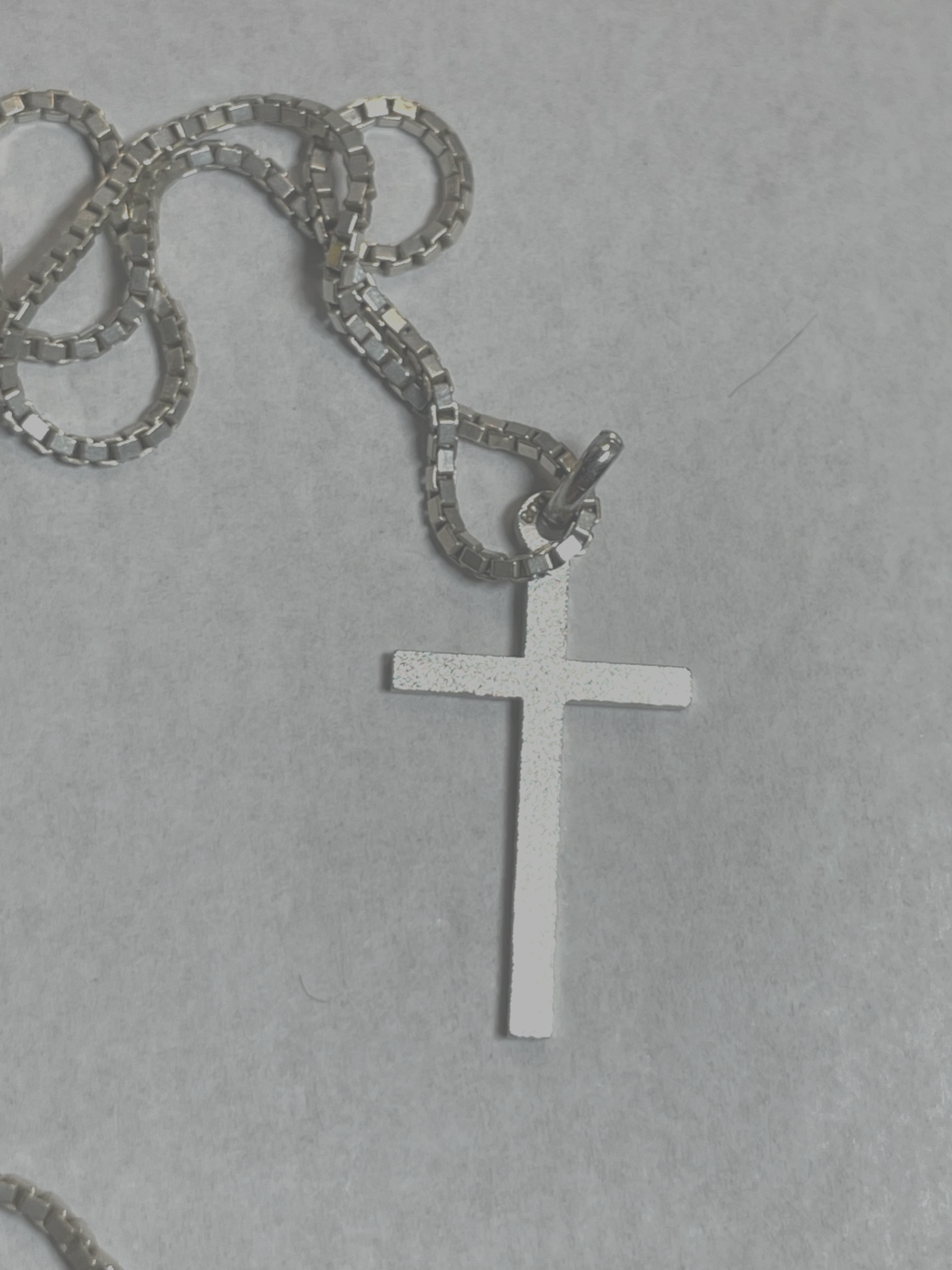 800 Silber Kreuz Kruzifix Anhänger an solider  42 cm Venezianer Silberkette3