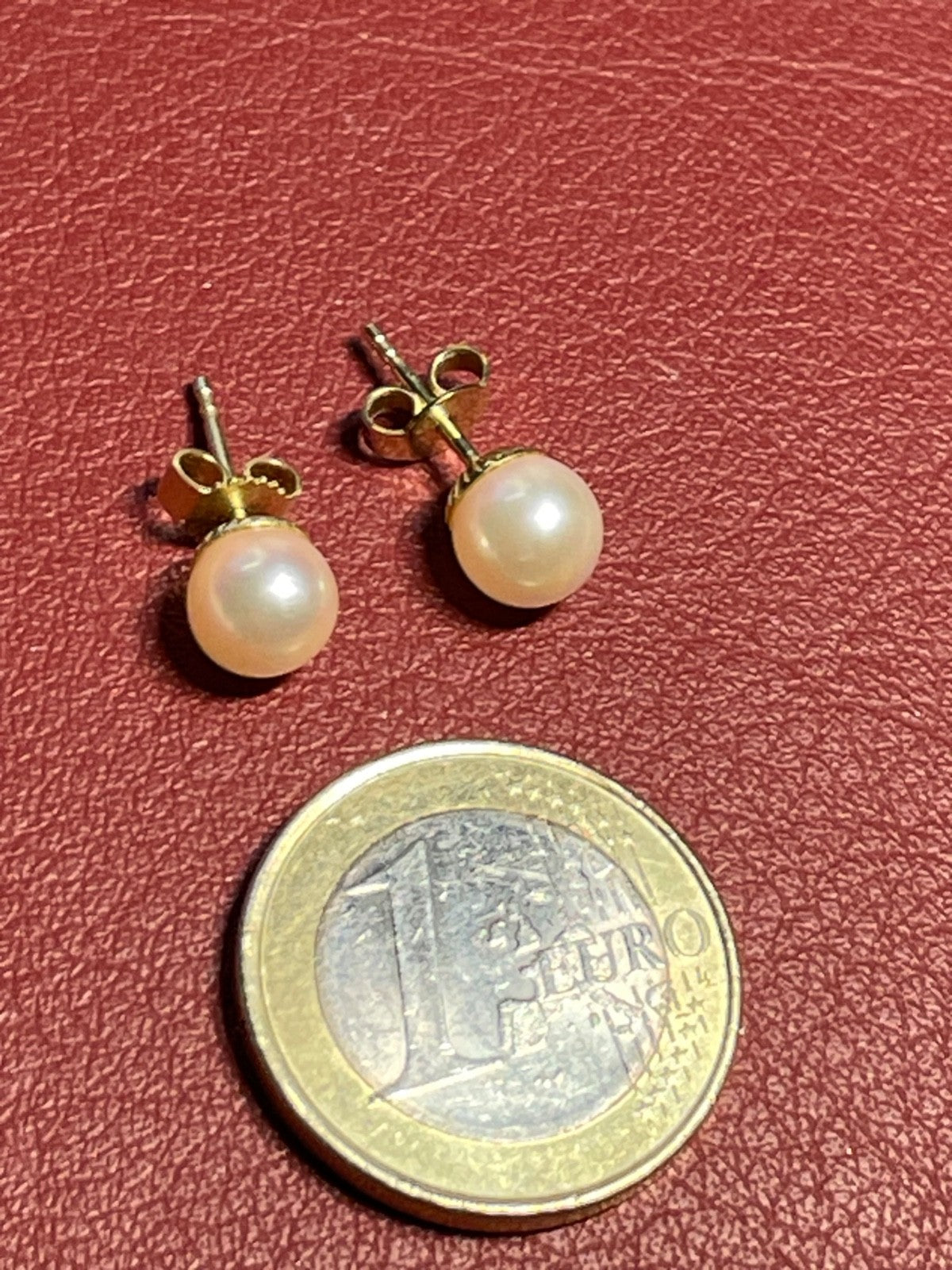 Paar 333 Gelbgold Ohrringe Akoya Perlen Ohrstecker Klassiker Ø 7 mm top gepflegt3