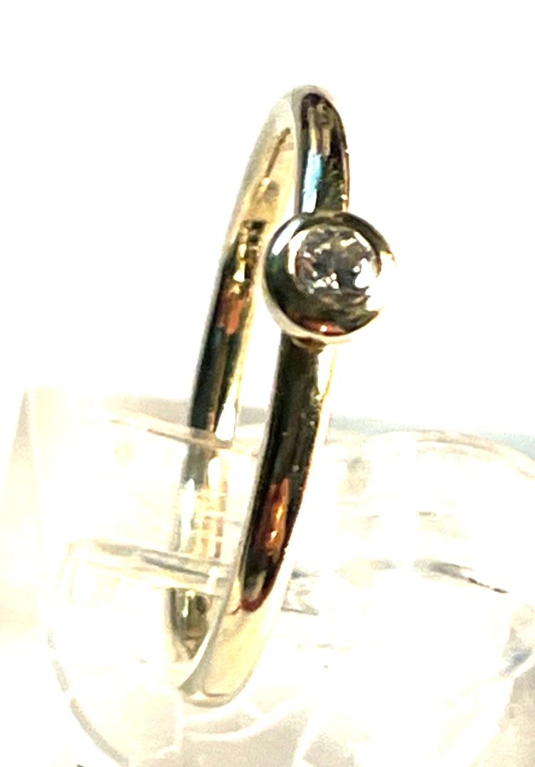 585 Gold 14 K Solitär Ring top Brilli 0,05 ct RG 53 Ø 17 mm Verlobung Juwelier6