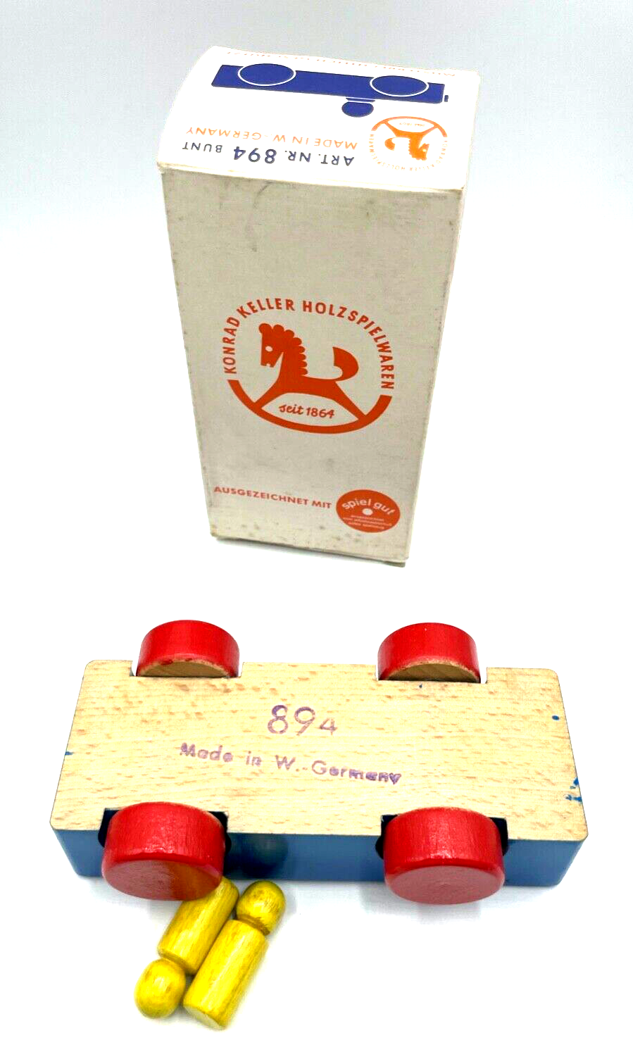 Vintage spiel gut Holzspielzeug PKW 894 Konrad Keller KG Göppingen ovp unbenutzt4