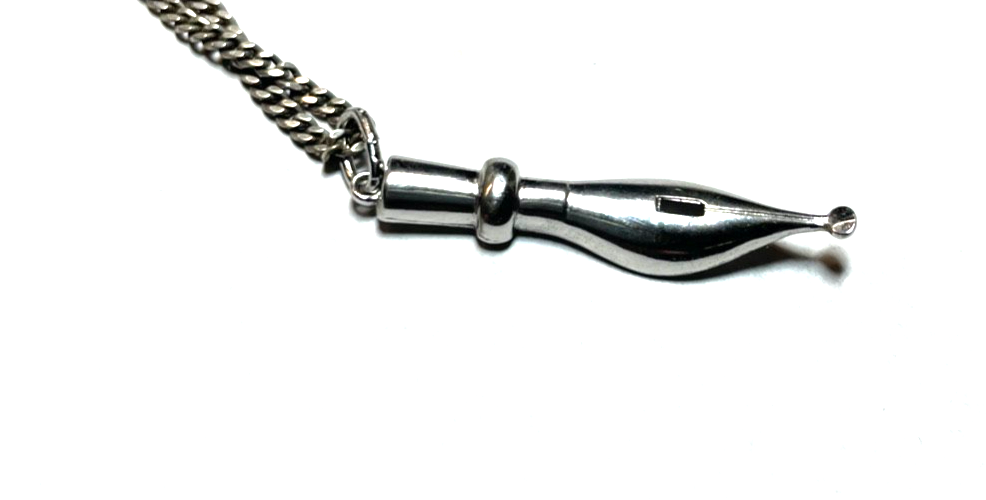 835 Silber Poet Feder Schreibfeder Anhänger an 925 FBM Panzerkette 51 cm unisex3