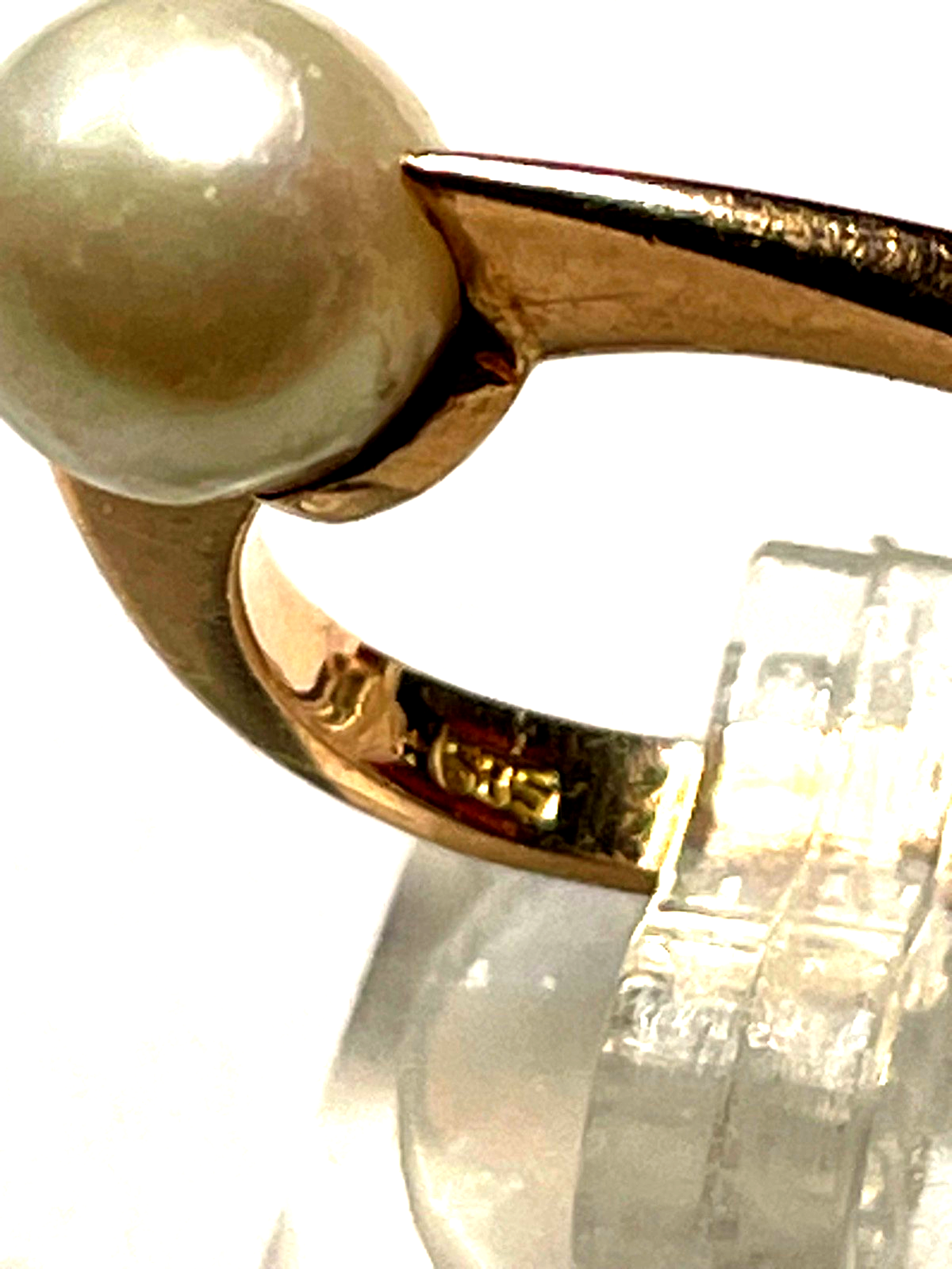 Solider zeitloser 585 Gold 14 K Ring 18 mm RG 57 Akoya Perle Rosegold Juwelier6
