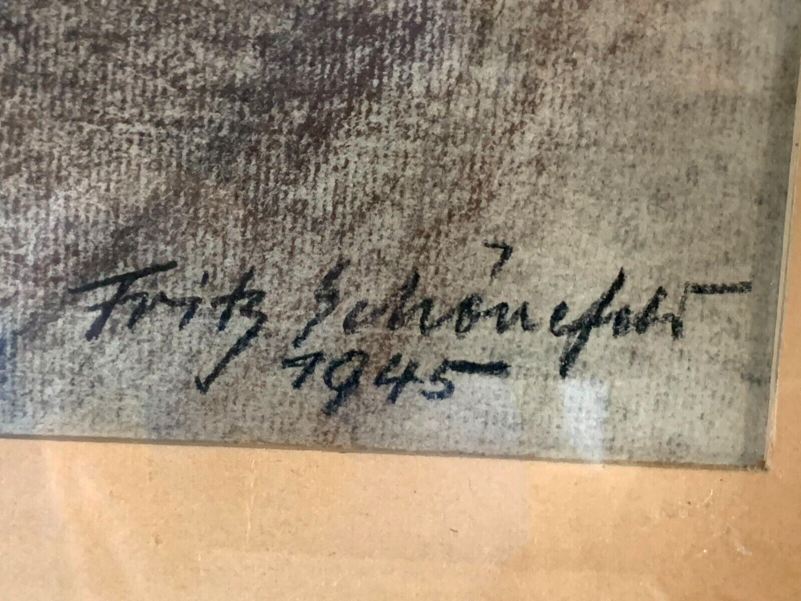Fritz Schönefeld 1945 - Ludwig van Beethoven - Porträt - Mischtechnik - gerahmt5