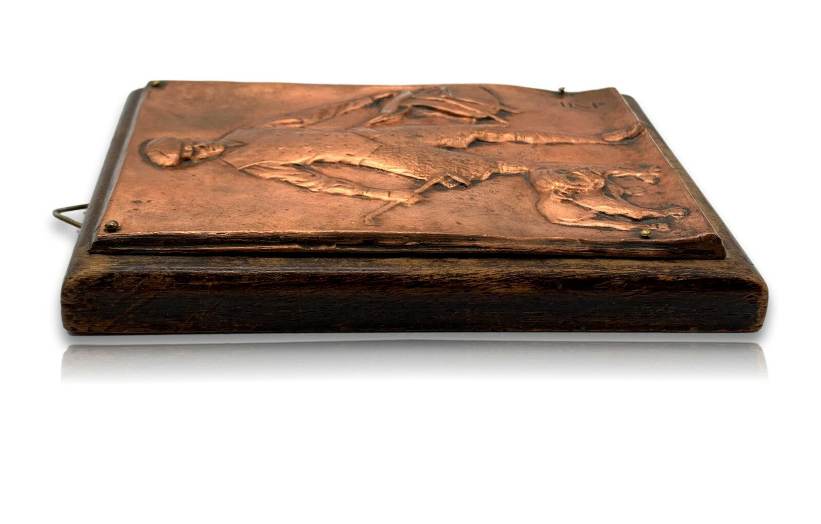 Ludwig Holwein München - seltene Plakette auf Holz 1910 - Guß Kupfer - signiert 1