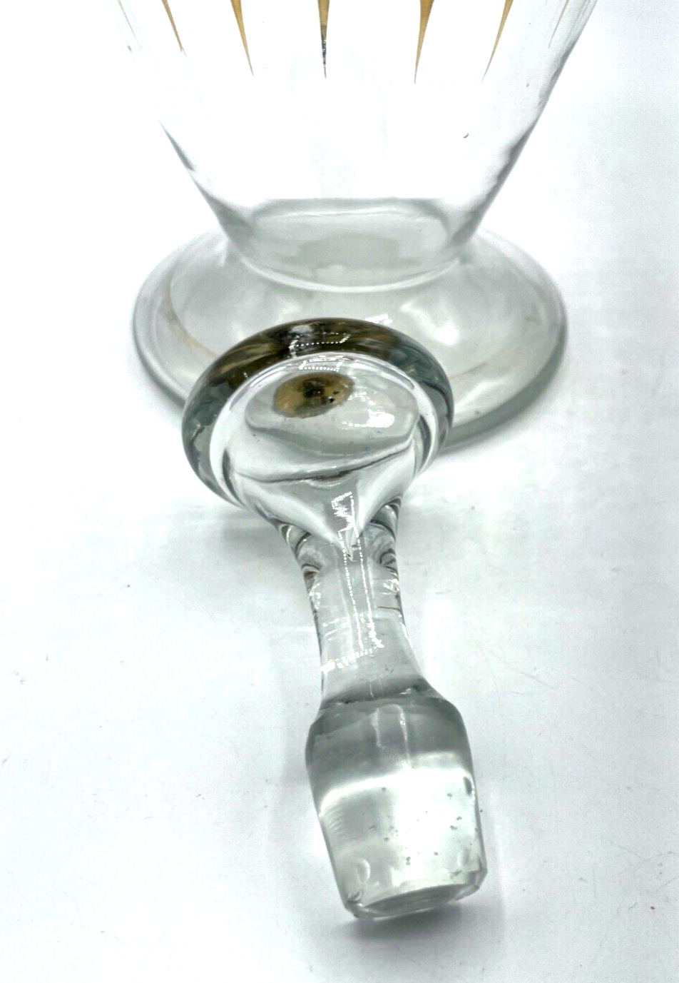Antik Historismus Glas Karaffe Dekor Handgemalt mundgeblasen H 35 cm gepflegt5