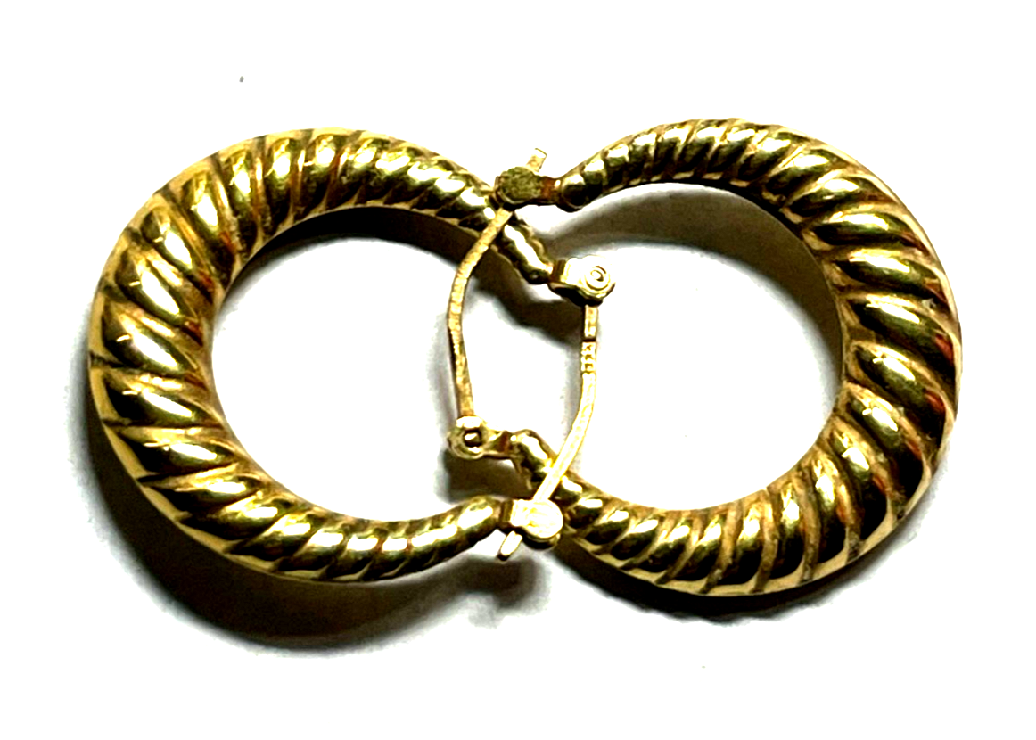 333 Gold 8 K Ohrringe Creolen Struktur Muster Ø 22 mm B 5,5 mm Juwelier gepflegt0