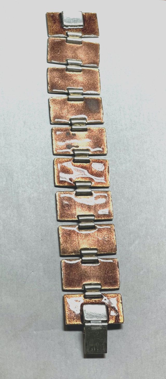 Vintage Schibensky Design Emaille Armband Topzustand Modernist L  17,5 cm B 28mm6