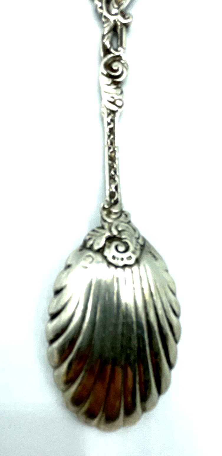Antik  800 Silber Zuckerlöffel Historismus L 11,8 cm style rocaille gepflegt5