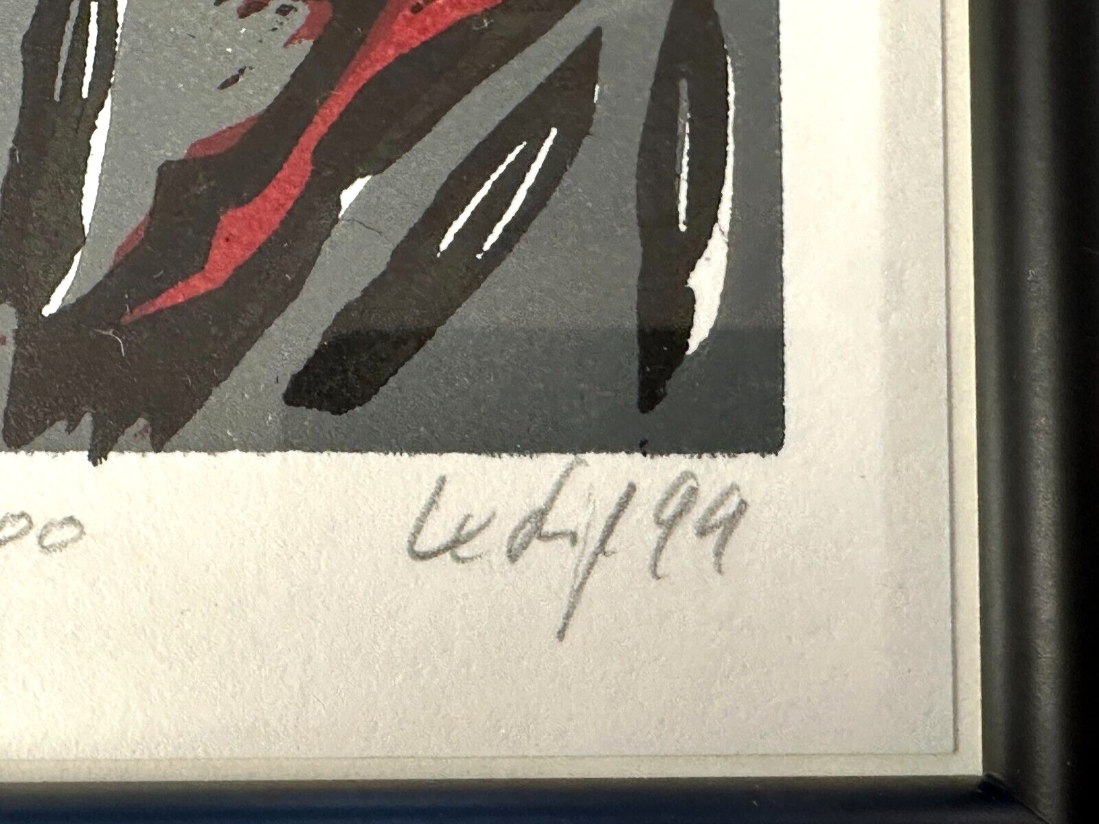 Klaus Süß - Linolschnitt - Titel 'Warten' - nummeriert 232/300 - signiert - 19993
