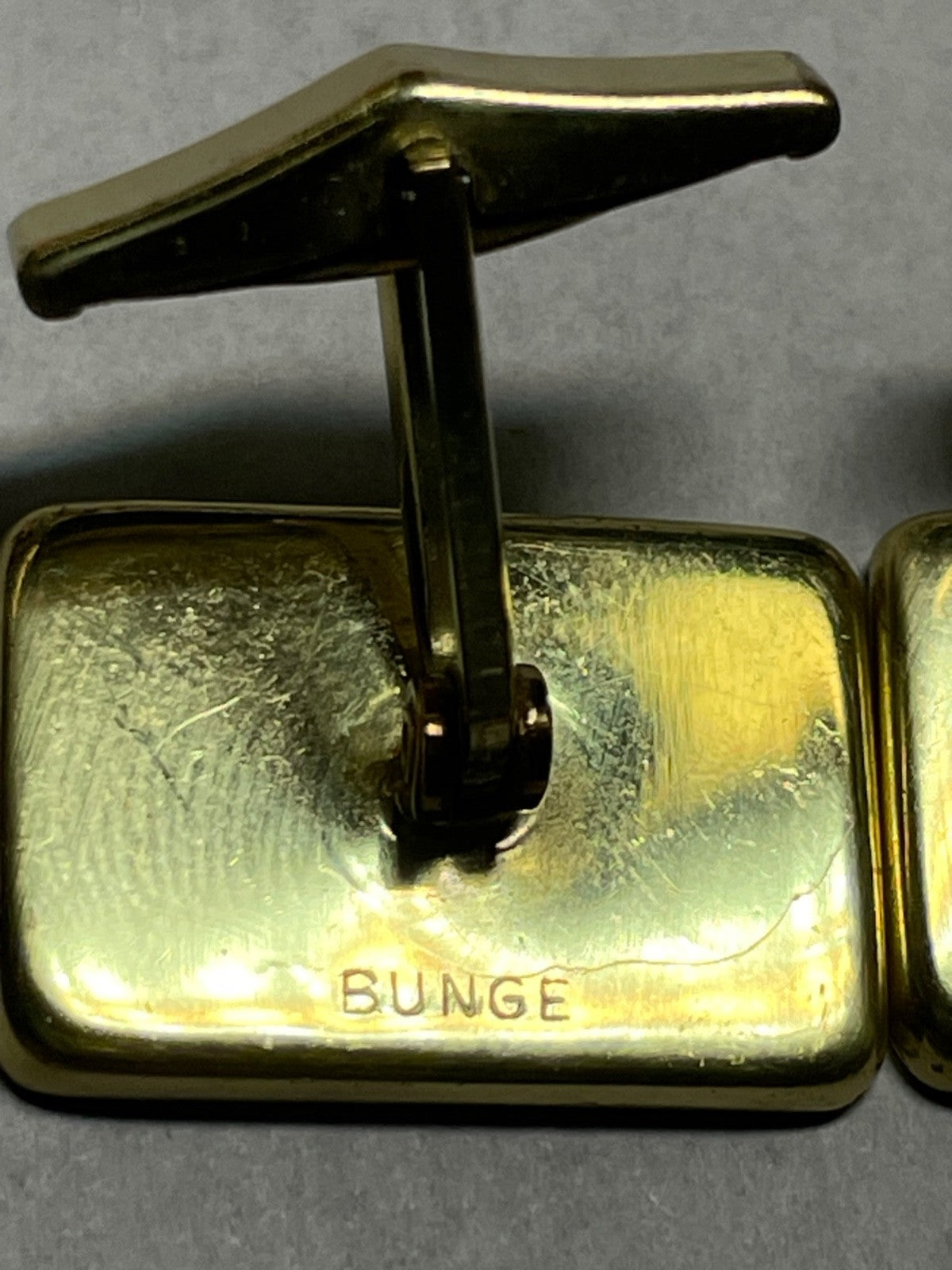 Matt Emaille Manschettenknöpfe A.G. Bunge vergoldet Handarbeit midcentury Ära7