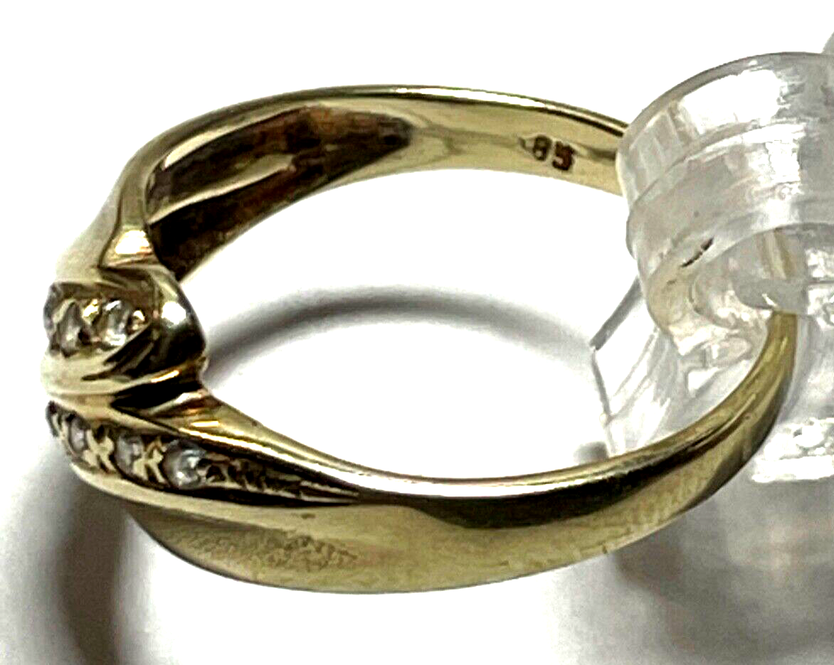Solider 585 Gold 14 K Ring 17,5 mm RG 55 mit Weißtopas Juwelier 3,06 Gr. gepfl.5