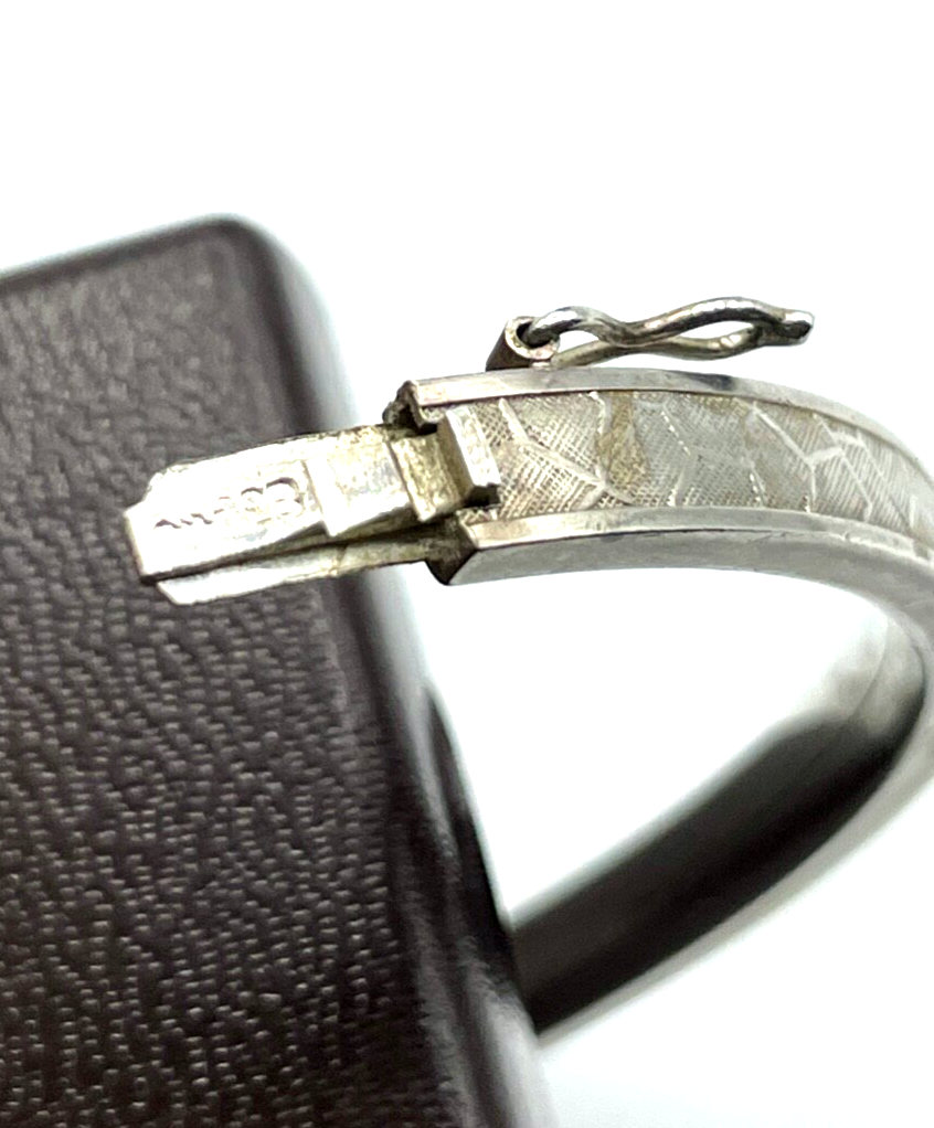 Vintage + solider A*D Andreas Daub 835 Silber Armreif mit elegantem Dekor B 5 mm5