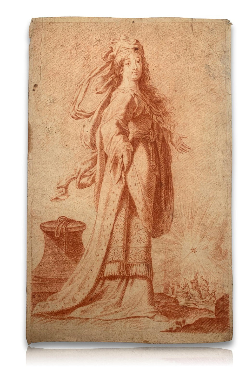 Rötelzeichnung um 1815 - Sibille Delphiqve Gilles Rousselet - Büttenpapier 0