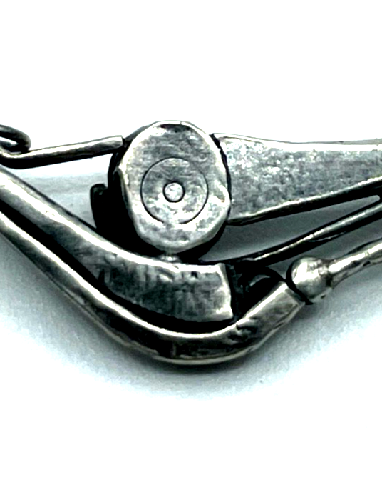 Zartes vintage 835 Ekstro Silber Collier geschwärzt mit Rubin elegant 70er J6