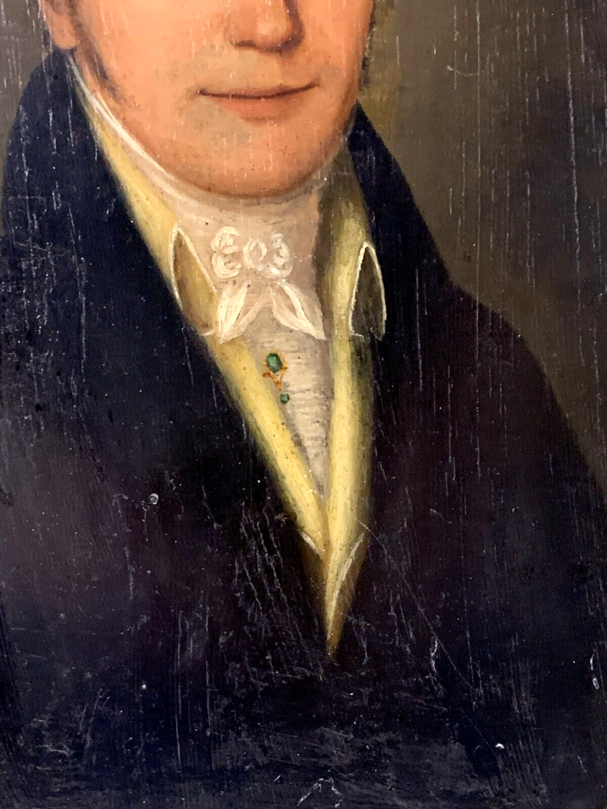 Biedermeier Männer Porträt um 1830 - Öl auf Holz - gerahmt - schöner Zustand2