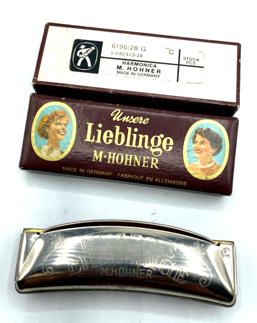 Vintage Unsere Lieblinge M Hohner Harmonika C Mundharmonika orig. Box gepflegt7