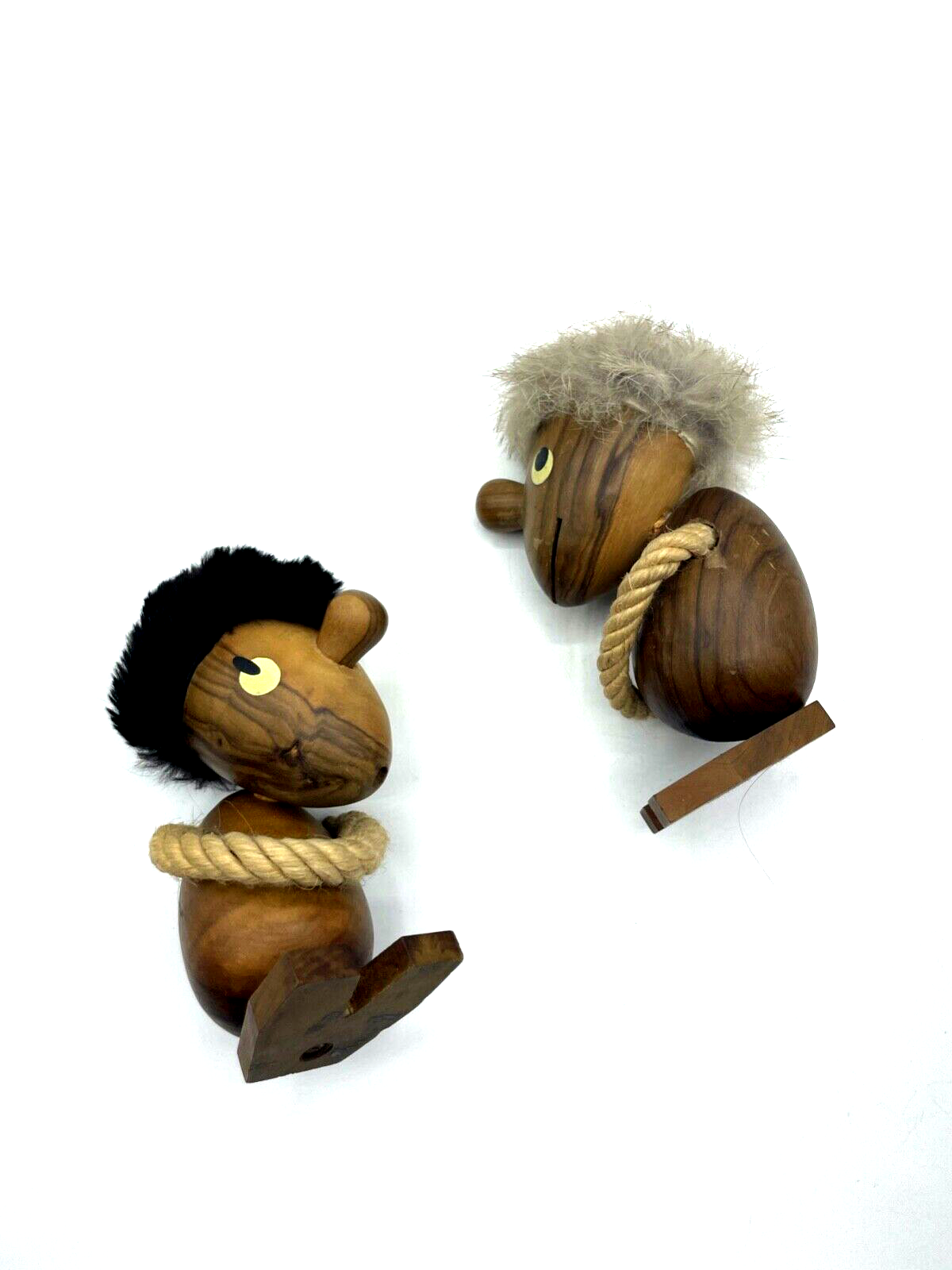 2 vintage Holzfiguren midcentury 50erJ Handarbeit Teakholz Troll Hans Bolling4