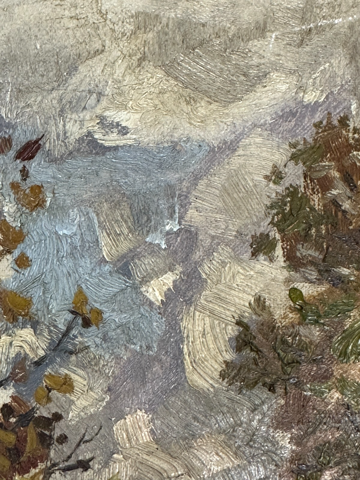 Edmund Massau (1860–1935) Öl auf Leinwand - herbstliche Straßenszene - signiert10