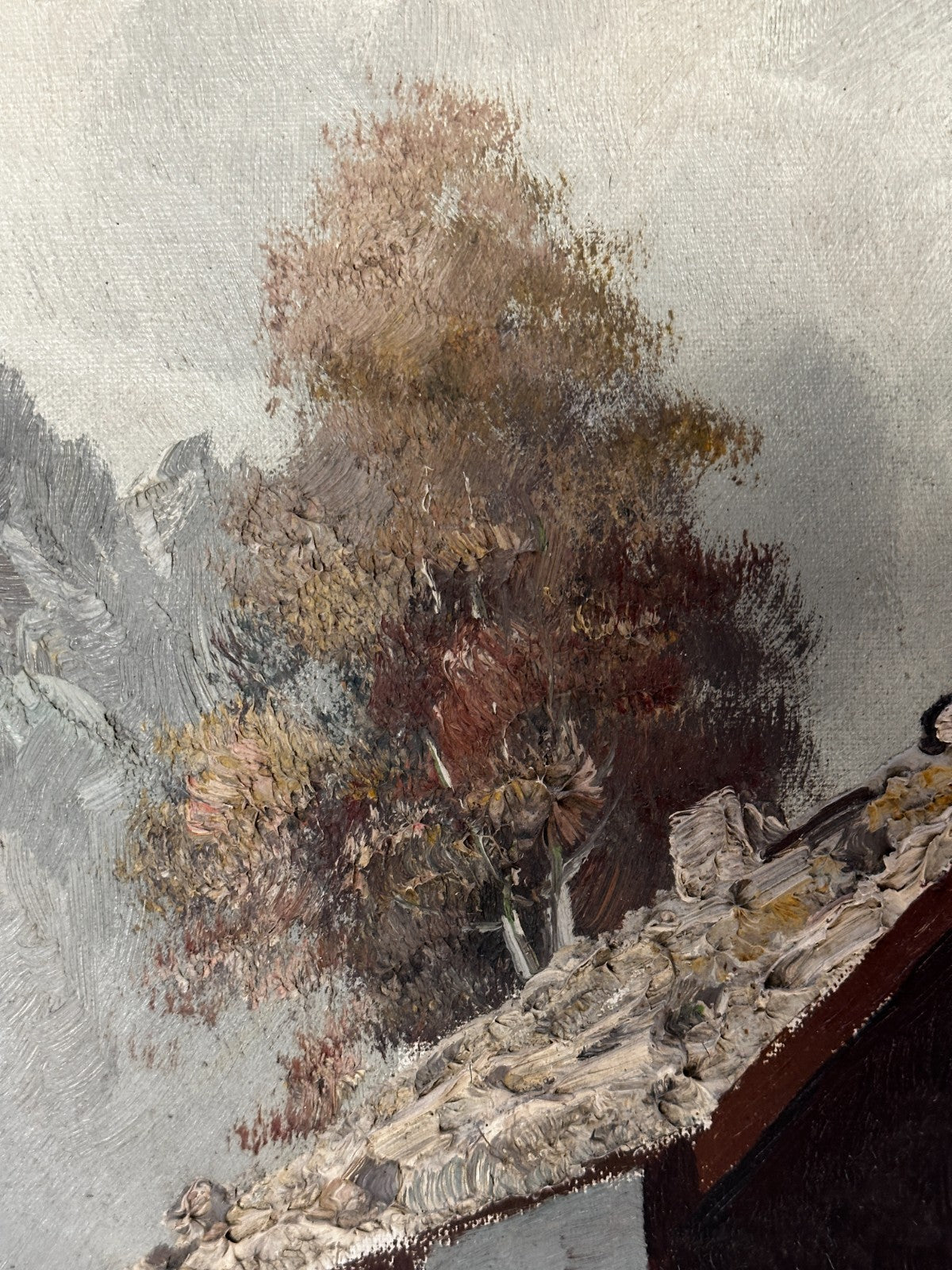 Elsbeth Huther - Öl auf Leinwand - Alpen Bergsee Almhütte - signiert - gerahmt10
