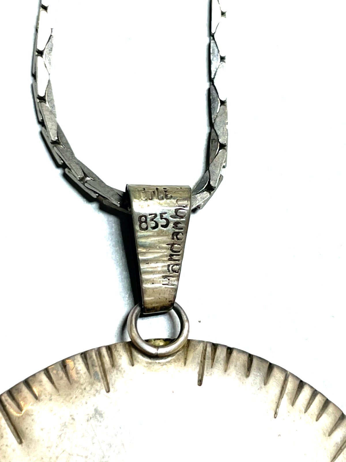 Vintage PERLI Handarbeit gr. 835 Anhänger mit Blautopas + Silberkette gepflegt8
