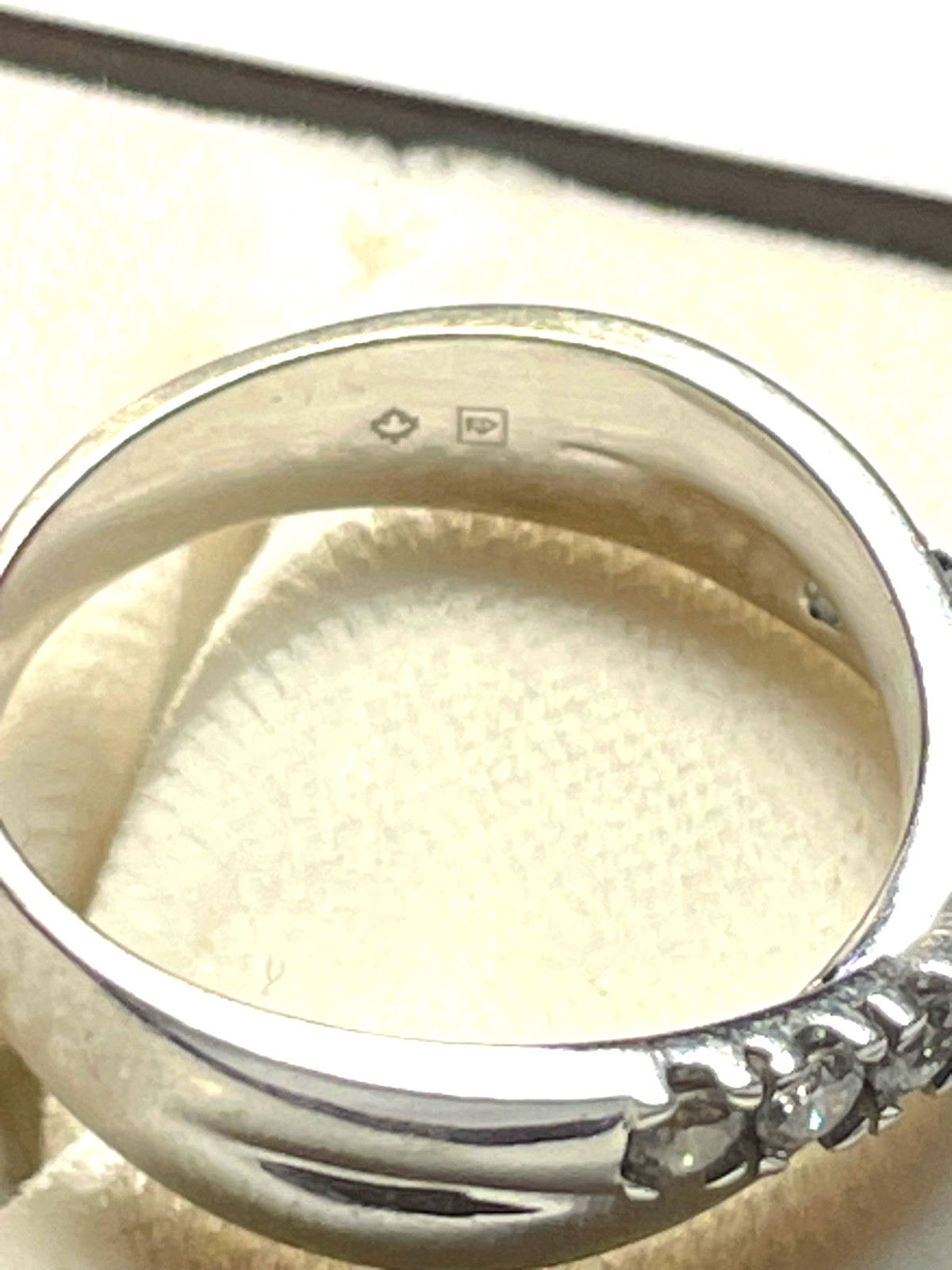 Solider Weißgold 585 Gold 14 K Ring 9 Brillanten 1,0ct. Ø 17,8 mm RG 56 Juwelier12