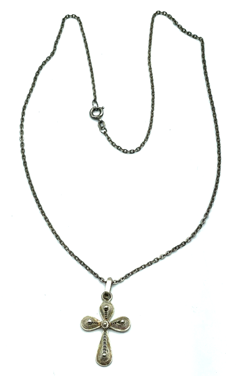 ANTIK 835 Silber Kreuz Kruzifix Anhänger an solider 42 cm Silberkette UNISEX4