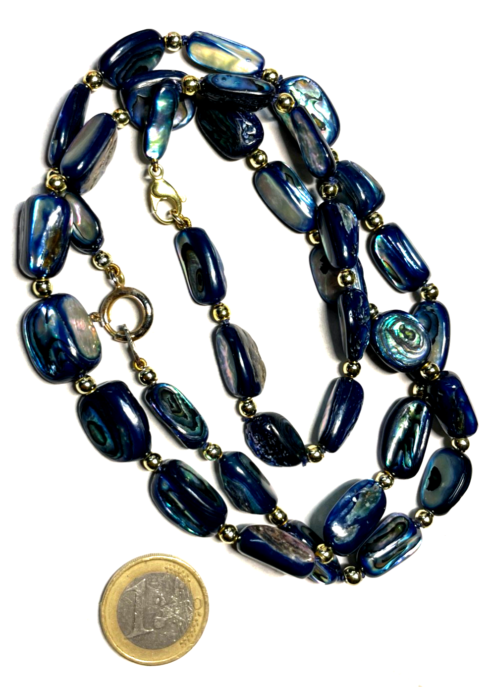 Elegant Paua Muschel Abalone Set Halskette + Armband sehr gepflegt + wunderschön5