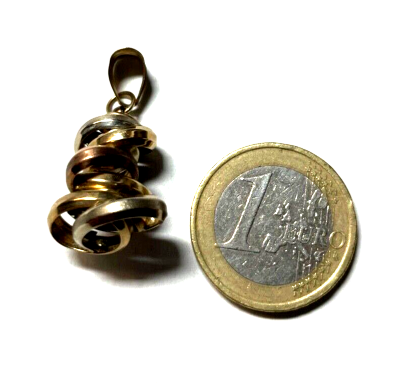 333 Gold 8 K Gold Anhänger Ringe Design L 33 mm B 15 mm tricolor1